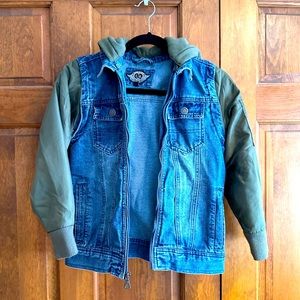 Denim jacket with removable hood urban republic